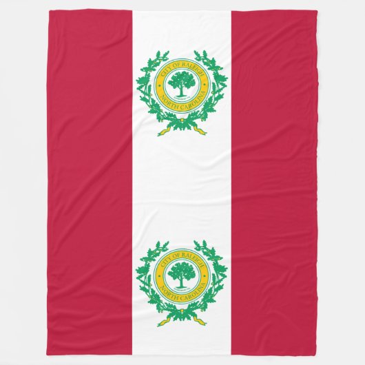 Vlag van Raleigh, North Carolina Fleece Dekbed Deken (Voorkant)