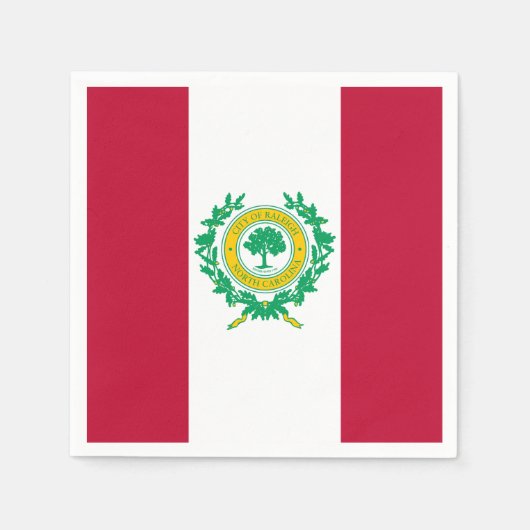 Vlag van Raleigh, North Carolina Paper Napkins Servet (Voorkant)