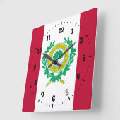 Vlag van Raleigh, North Carolina Square Wandklok (Hoek)