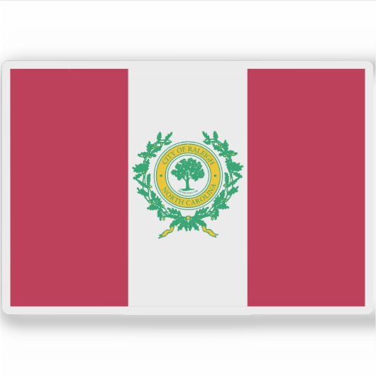 Vlag van Raleigh, North Carolina Sticker (Voorkant)