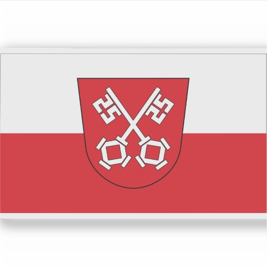 Vlag van Regensburg, Duitsland Sticker (Voorkant)