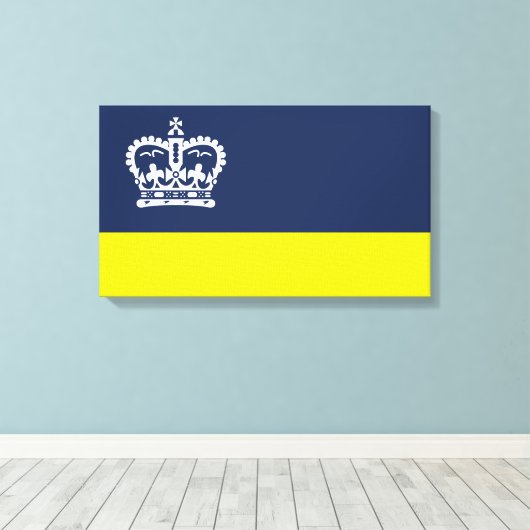 Vlag van Regina (Saskatchewan, Canada) Canvas Afdruk (Insitu (Houten vloer))