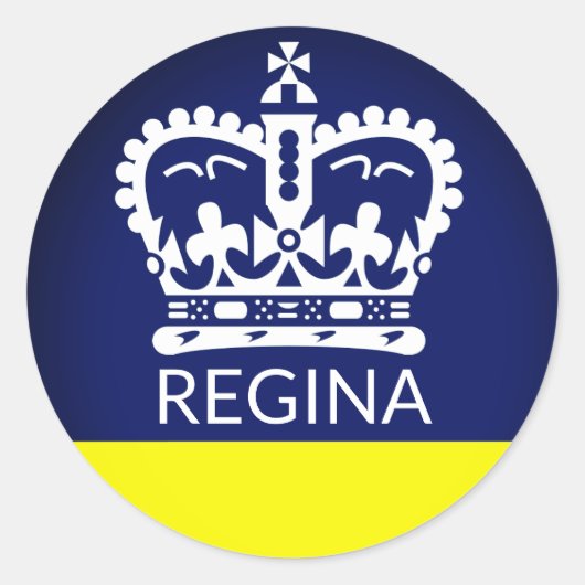 Vlag van Regina, Saskatchewan Ronde Sticker (Voorkant)
