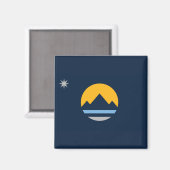 Vlag van Reno (Nevada City) Magneet (Voorkant / Achterkant)