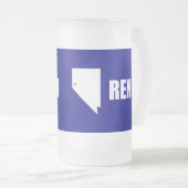 Vlag van Reno, Nevada Frosted Glass Beer Mok (Voorkant rechts)