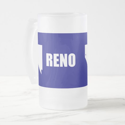 Vlag van Reno, Nevada Frosted Glass Beer Mok (Voorkant links)