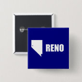 Vlag van Reno, Nevada Pinback Button (Voorkant /achterkant)