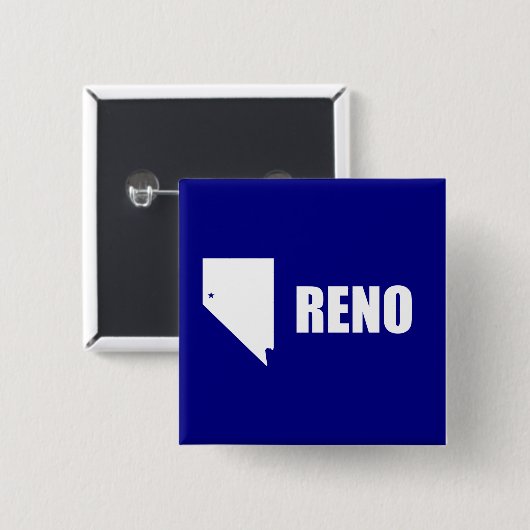 Vlag van Reno, Nevada Pinback Button (Voorkant /achterkant)