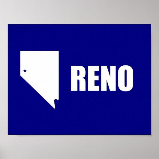 Vlag van Reno, Nevada Poster (Voorkant)