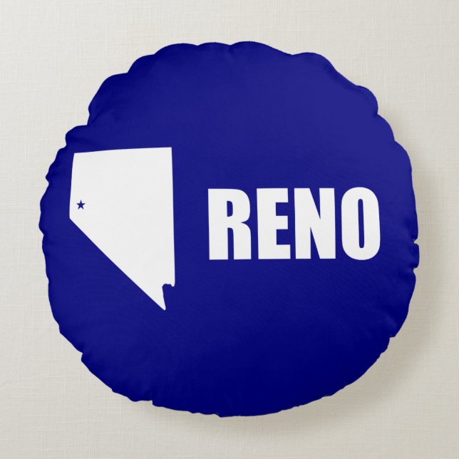Vlag van Reno, Nevada Round Pillow Rond Kussen (Voorkant)