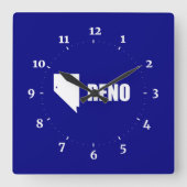 Vlag van Reno, Nevada Square Wall Clock Vierkante Klok (Voorkant)