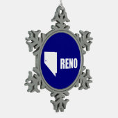 Vlag van Reno, Nevada Tin Sneeuwvlok Ornament (Links)