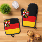 Vlag van Rheinland-Pfalz Ovenwant & Pannenlap Set (Top down)