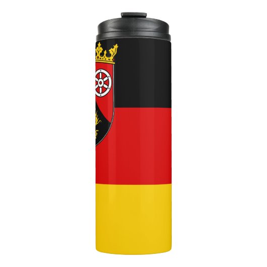 Vlag van Rheinland-Pfalz Thermal Tumbler Thermosbeker (Voorkant)