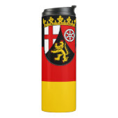 Vlag van Rheinland-Pfalz Thermal Tumbler Thermosbeker (Gedraaid links)