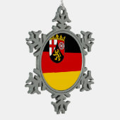 Vlag van Rheinland-Pfalz Tin Sneeuwvlok Ornament (Links)