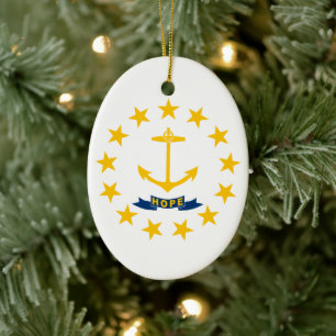 Vlag van Rhode Island Keramisch Ornament