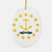 Vlag van Rhode Island Keramisch Ornament (Voorkant)