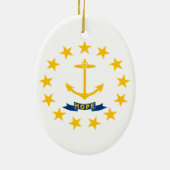 Vlag van Rhode Island Keramisch Ornament (Achterkant)