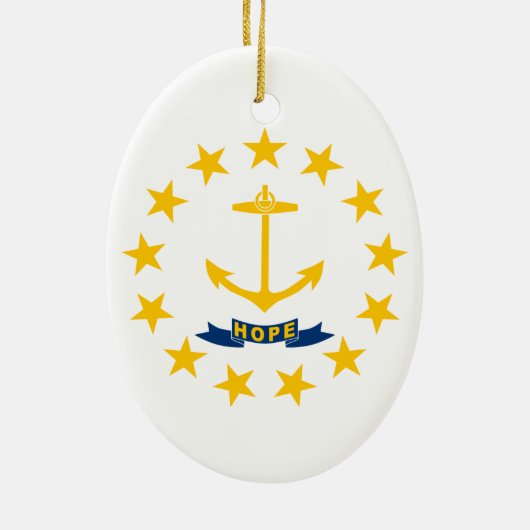 Vlag van Rhode Island Keramisch Ornament (Achterkant)