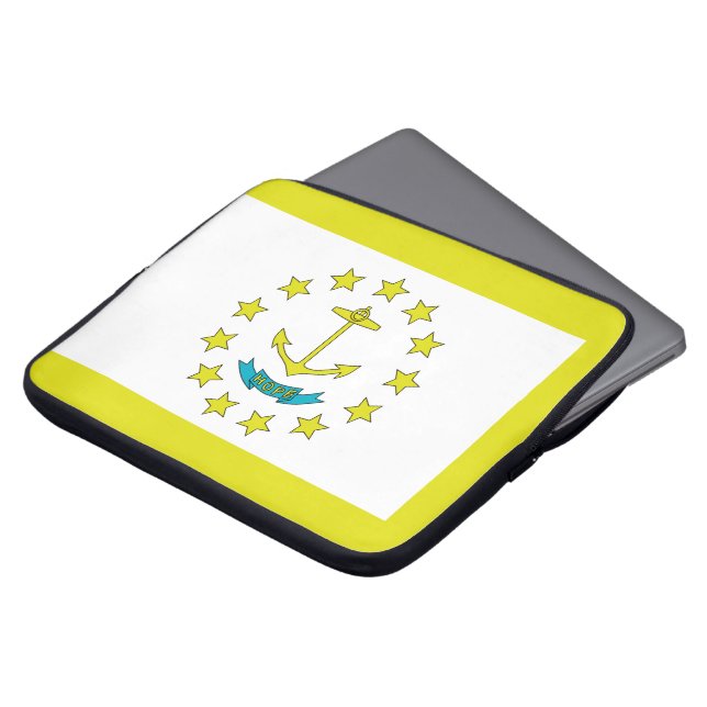 vlag van Rhode Island Laptop Sleeve (Voorkant top)