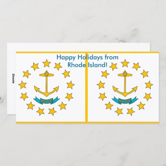Vlag van Rhode Island, prettige feestdagen Feestdagenkaart (Voorkant / Achterkant)