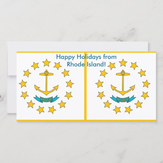 Vlag van Rhode Island, prettige feestdagen Feestdagenkaart (Voorkant)