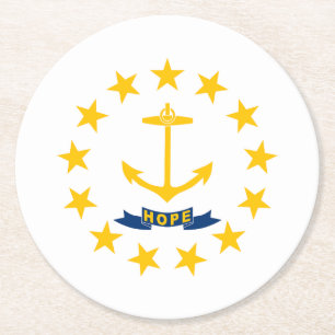Vlag van Rhode Island Ronde Kartonnen Onderzetter