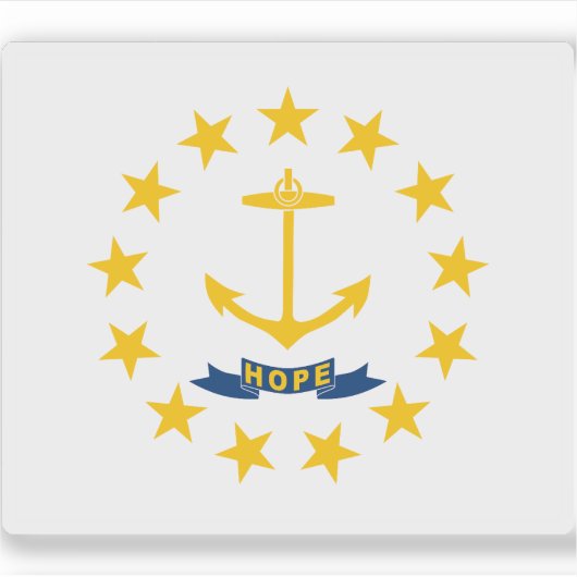 Vlag van Rhode Island Sticker (Voorkant)
