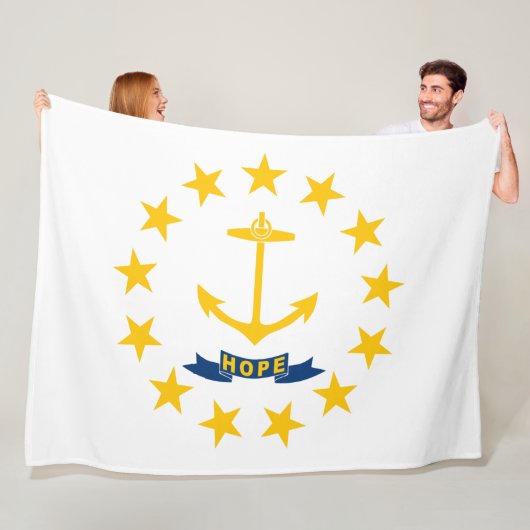 Vlag van Rhode Island (VS-staat) Fleece Deken (In situ)