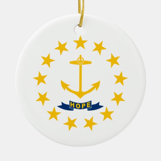 Vlag van Rhode Island (VS-staat) Keramisch Ornament (Voorkant)