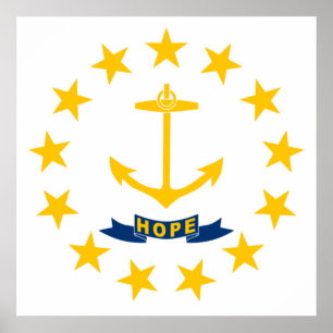 Vlag van Rhode Island (VS-staat) Poster