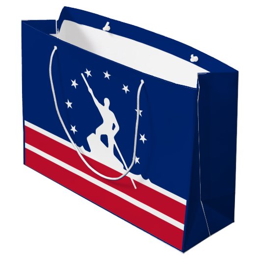 Vlag van Richmond, Virginia Large Gift Bag Groot Cadeauzakje (Achterkant Gekanteld)