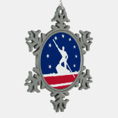 Vlag van Richmond, Virginia Snowflake Pewter Chris Tin Sneeuwvlok Ornament (Links)