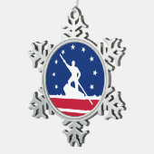 Vlag van Richmond, Virginia Snowflake Pewter Chris Tin Sneeuwvlok Ornament (Rechts)