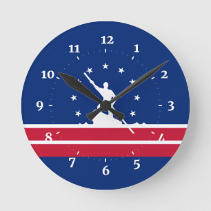 Vlag van Richmond, Virginia Square Wall Clock Ronde Klok