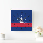 Vlag van Richmond, Virginia Square Wall Clock Vierkante Klok (Huis)