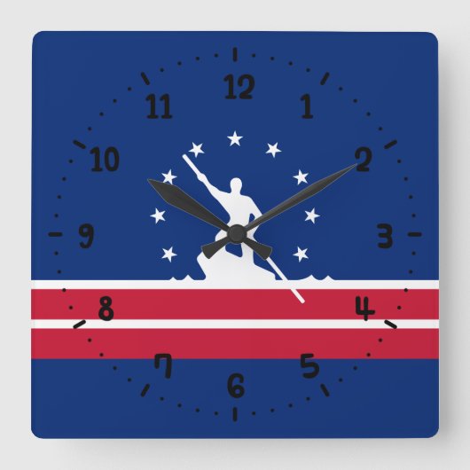Vlag van Richmond, Virginia Square Wall Clock Vierkante Klok (Voorkant)