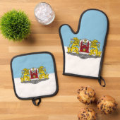 Vlag van Riga, Letland Bib Ovenwant & Pannenlap Set (Top down)