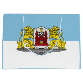 Vlag van Riga, Letland Large Gift Bag Groot Cadeauzakje (Voorkant)