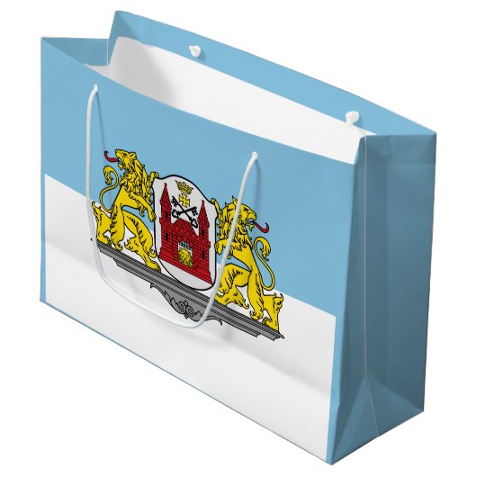 Vlag van Riga, Letland Large Gift Bag Groot Cadeauzakje (Voorkant Gekanteld)
