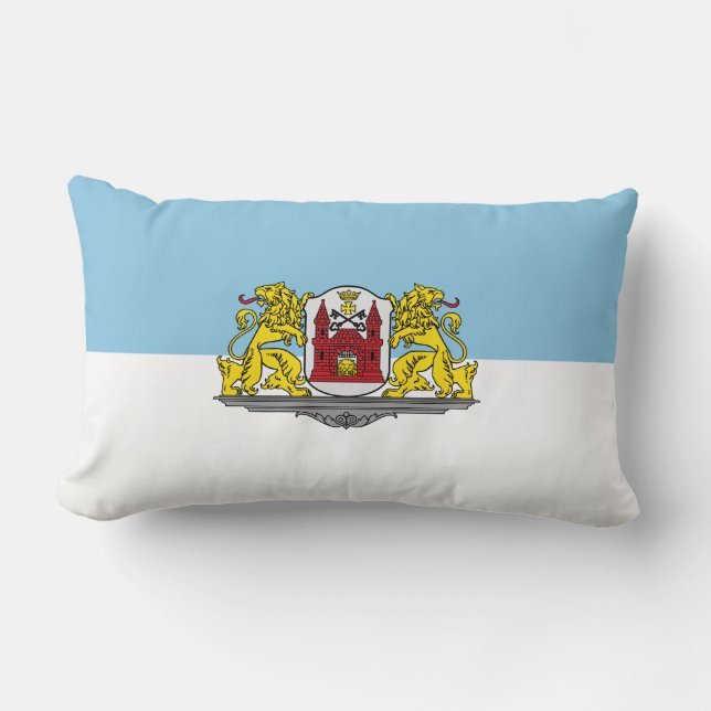 Vlag van Riga, Letland Lumbar Pillow Kussen (Voorkant)