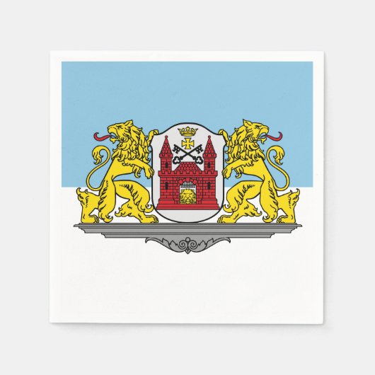 Vlag van Riga, Letland Papier Napkins Servet (Voorkant)