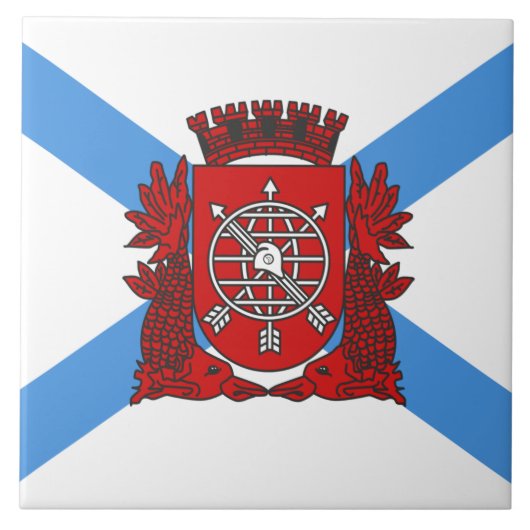 Vlag van Rio de Janeiro (Brazilië) Tegeltje (Voorkant)