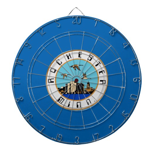 Vlag van Rochester (Minnesota) Dartbord (Voorkant)