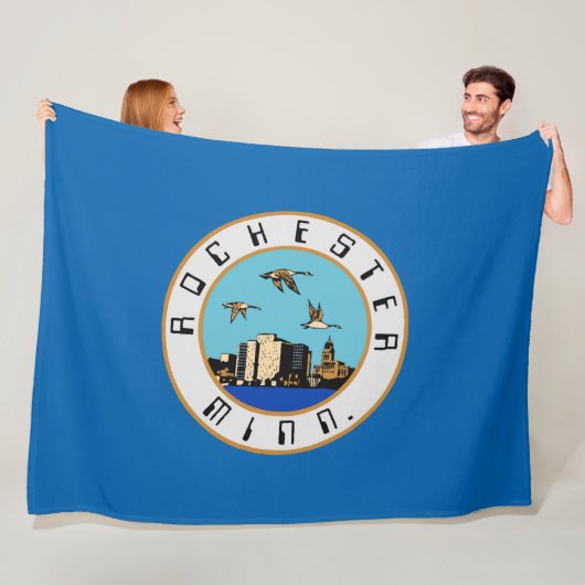 Vlag van Rochester (Minnesota) Fleece Deken (In situ)
