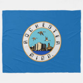 Vlag van Rochester (Minnesota) Fleece Deken (Voorkant (Horizontaal))