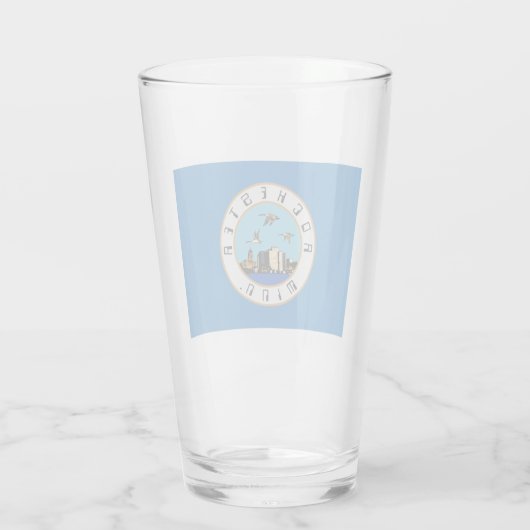 Vlag van Rochester (Minnesota) Glas (Achterkant)