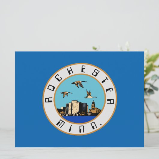 Vlag van Rochester (Minnesota) Kaart (Staand voorkant)