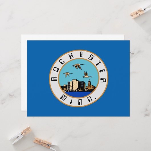Vlag van Rochester (Minnesota) Kaart (Voorkant / Achterkant in situ)
